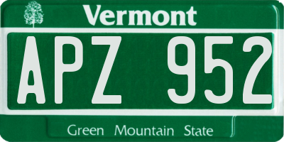 VT license plate APZ952
