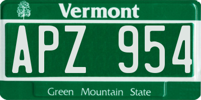 VT license plate APZ954