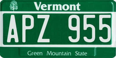 VT license plate APZ955
