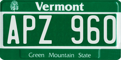VT license plate APZ960