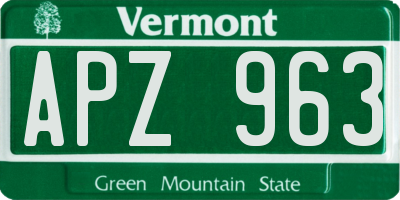 VT license plate APZ963