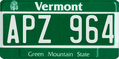 VT license plate APZ964