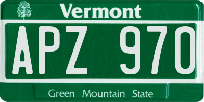 VT license plate APZ970