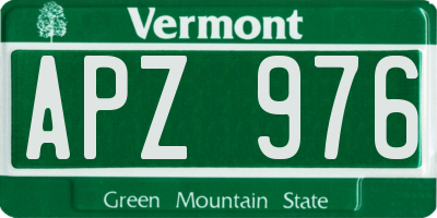 VT license plate APZ976
