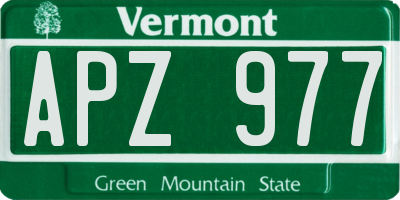 VT license plate APZ977
