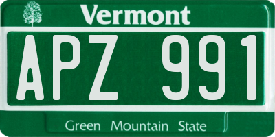 VT license plate APZ991