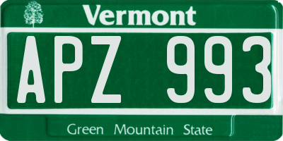 VT license plate APZ993
