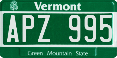 VT license plate APZ995