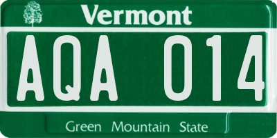 VT license plate AQA014