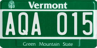 VT license plate AQA015