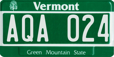 VT license plate AQA024