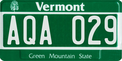 VT license plate AQA029