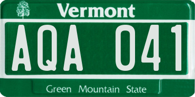 VT license plate AQA041
