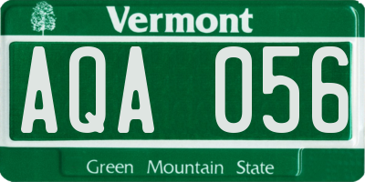 VT license plate AQA056