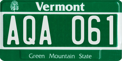 VT license plate AQA061