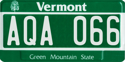 VT license plate AQA066
