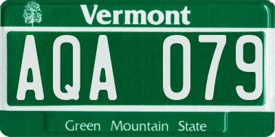 VT license plate AQA079