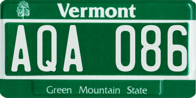 VT license plate AQA086