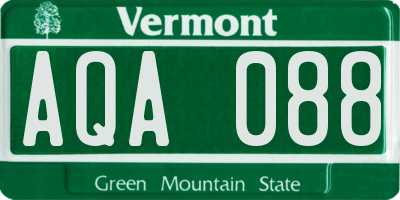 VT license plate AQA088