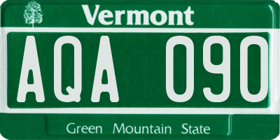 VT license plate AQA090