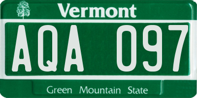 VT license plate AQA097