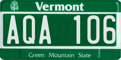 VT license plate AQA106