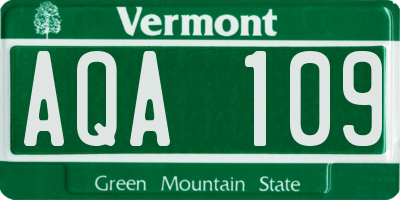 VT license plate AQA109