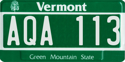 VT license plate AQA113