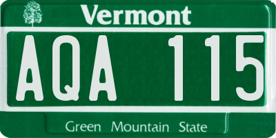 VT license plate AQA115