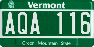 VT license plate AQA116