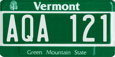 VT license plate AQA121