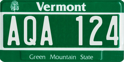 VT license plate AQA124