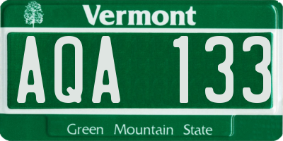 VT license plate AQA133