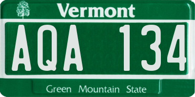 VT license plate AQA134