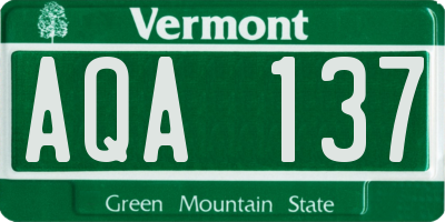 VT license plate AQA137