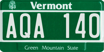VT license plate AQA140