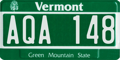 VT license plate AQA148