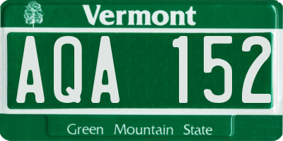 VT license plate AQA152