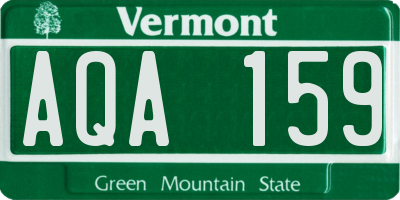 VT license plate AQA159