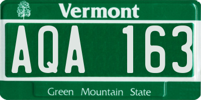 VT license plate AQA163