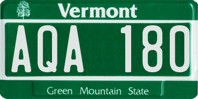 VT license plate AQA180