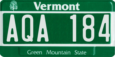 VT license plate AQA184