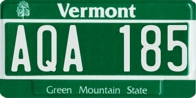 VT license plate AQA185