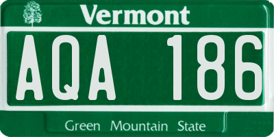 VT license plate AQA186