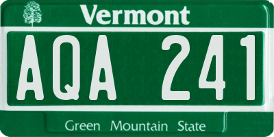 VT license plate AQA241