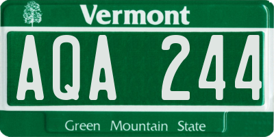 VT license plate AQA244