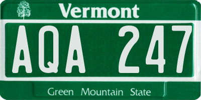 VT license plate AQA247