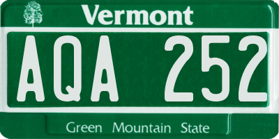 VT license plate AQA252