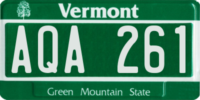 VT license plate AQA261