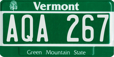 VT license plate AQA267